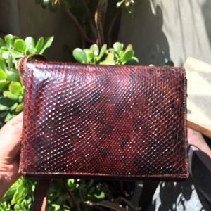 Vintage snakeskin leather crossbody bag
